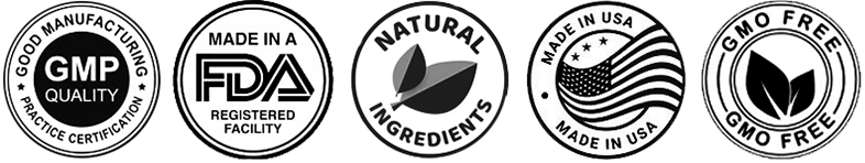 GMP Quality, FDA Registered Facility, Natural Ingredients, Made in USA, GMO Free