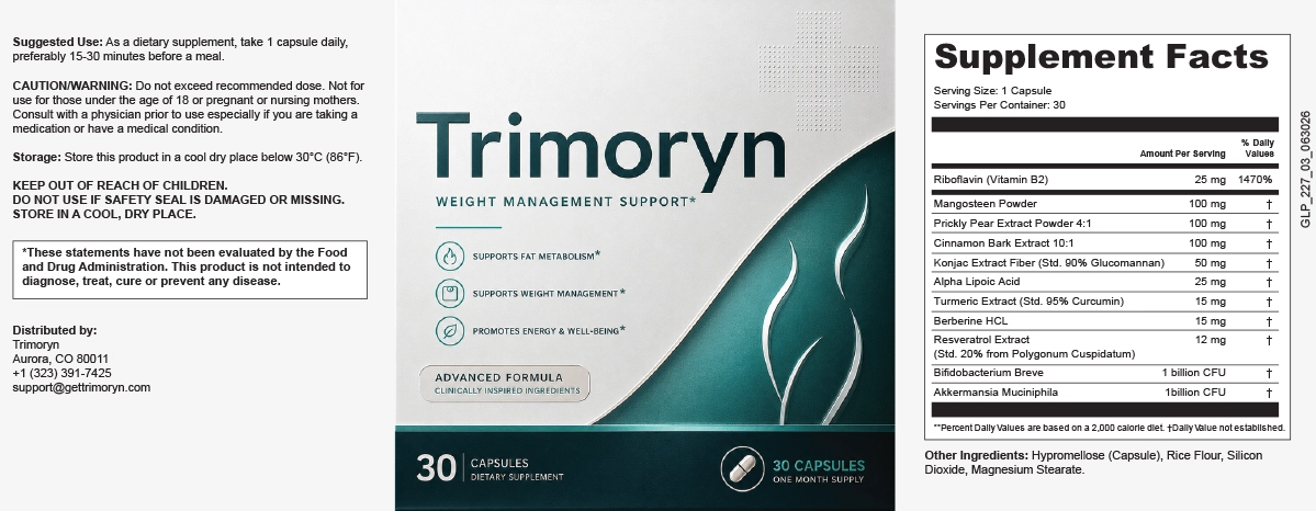 Trimoryn supplement facts label